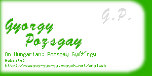 gyorgy pozsgay business card